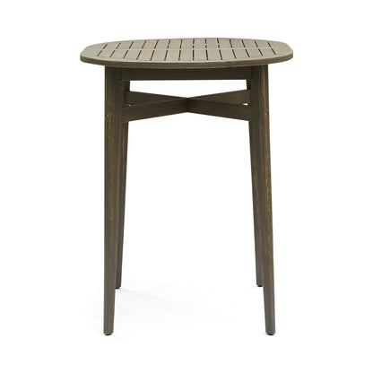 Outdoor Acacia Wood Bar Table With Slat Top