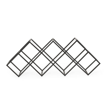 Modern Industrial Tabletop Wine Rack With 7 Bottle Holders - Black