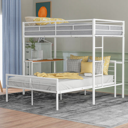 Bunk Bed With Desk, Ladder And Quality Slats For Bedroom
