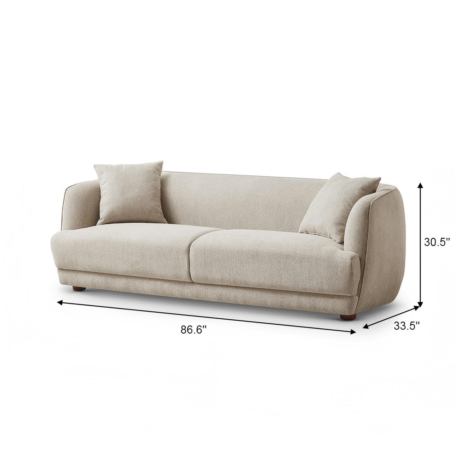 Larisa - Mid-Century Modern Linen Sofa