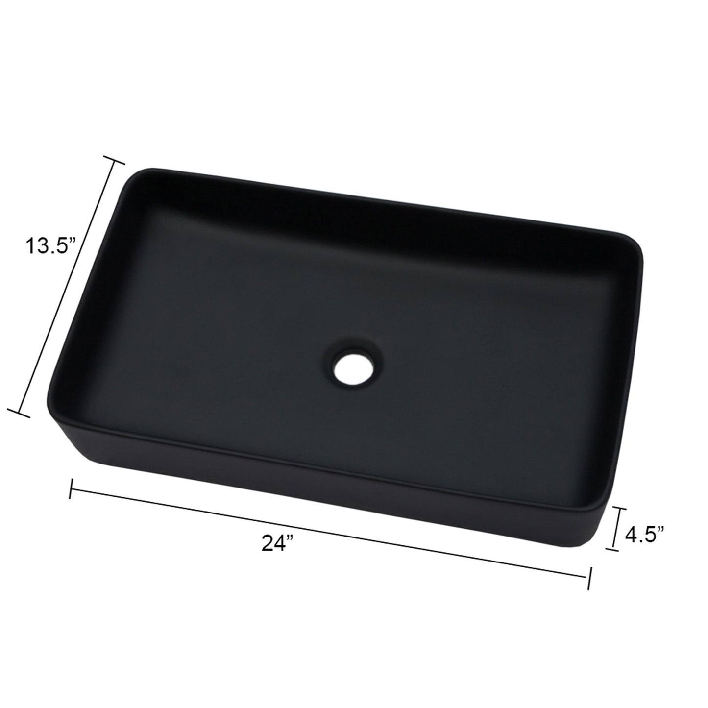 Modern Ceramic Rectangular Bathroom Vessel Sink With European Design