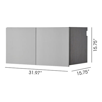Astro Series - Metal Wall Storage Cabinet With Soft Closing Drawers - Metallic Gray