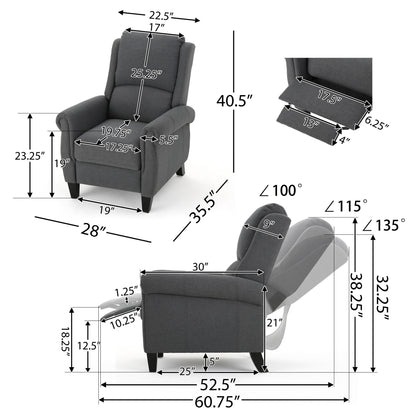 Contemporary Push Back Recliner Chair