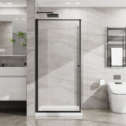 Goodyo - Frameless Corner Shower Door - Matte Black
