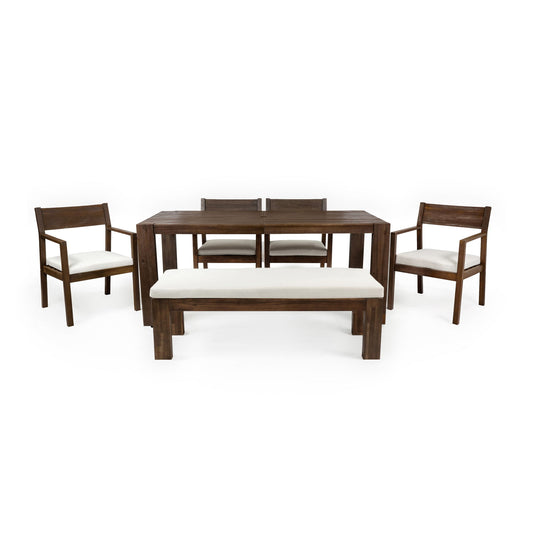 Outdoor Dining Set Rectangular Table With Umbrella Hole