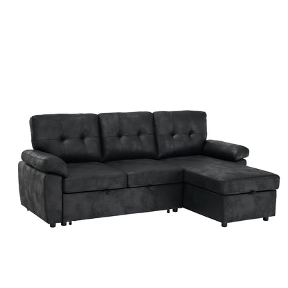 Convertible Sectional Sofa Bed With Pull Out Sleeper And Storage