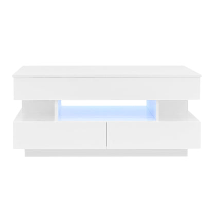 Multi Functional Lift Top Coffee Table With 2 Drawers