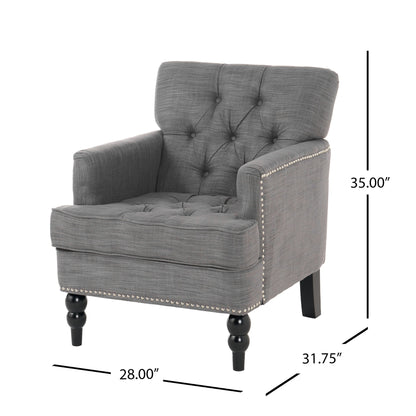 Harrison - Tufted Club Chair With Button Tufted Back And Birch Wood Legs