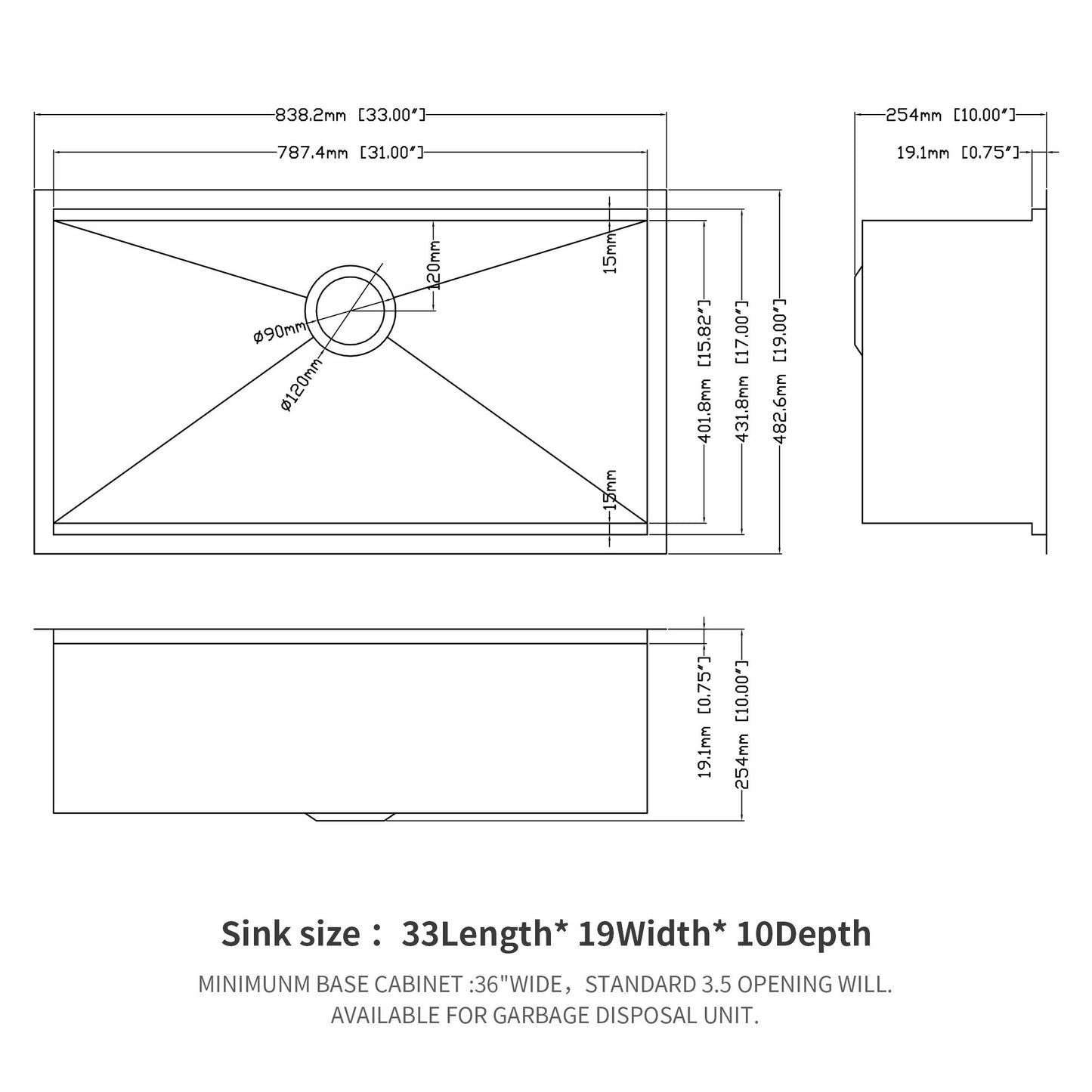 Premium Single Bowl Undermount Workstation Kitchen Sink With Accessories, Finish, 16 Gauge Stainless Steel - Black